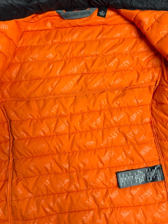 Harley-Davidson Black Puffer Jacket with White Logo Stripe XS - Picture 13 of 16